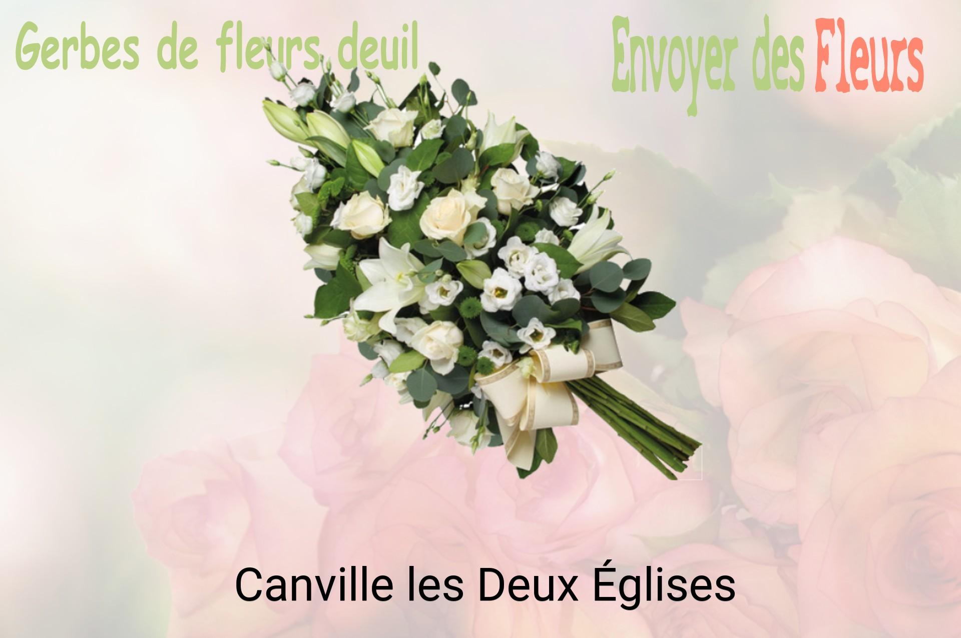 Gerbe de fleurs de deuil livrée à Canville-les-Deux-Églises